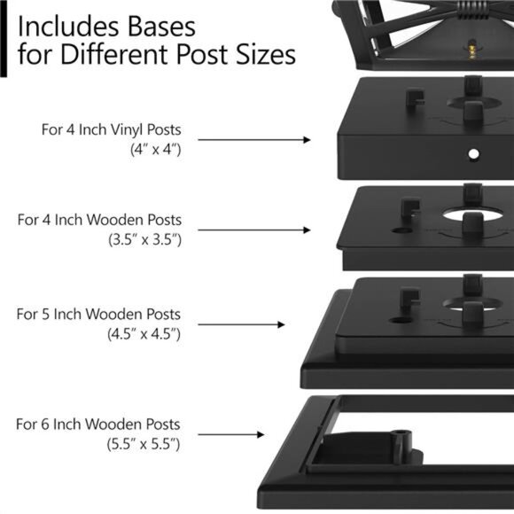 Lighting Renaissance Solar Post Cap - Includes Bases for 4x4 5x5 6x6 Posts - Picture 3 of 7